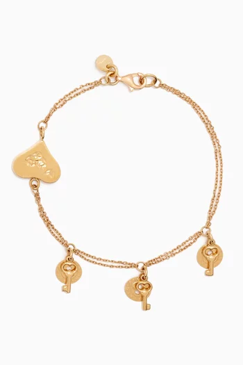 Moda Mixed Hearts Bracelet in 18kt Gold