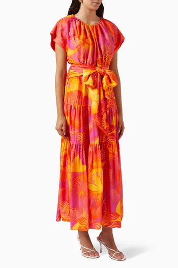 فستان سمر جاردن طويل بألوان متدرجة لنزينغ ايكوفيرو