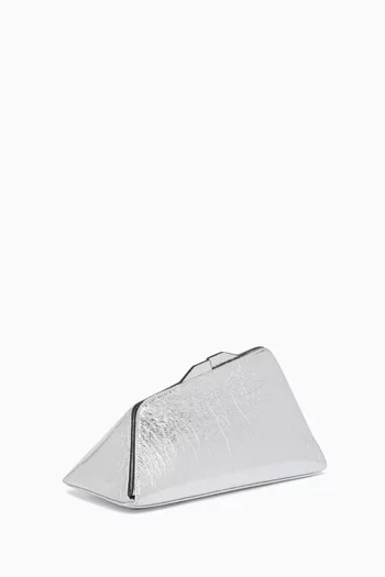 "8:30 PM'' Clutch Bag in Craquelè Laminated Leather