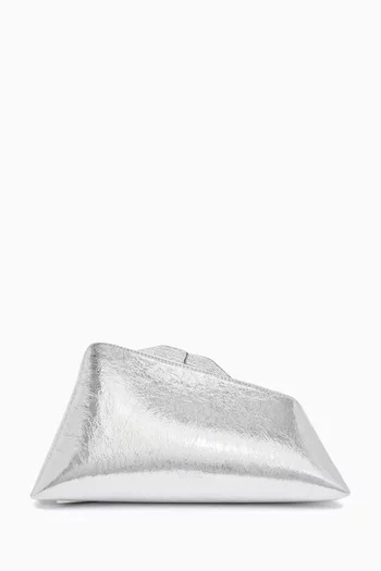 "8:30 PM'' Clutch Bag in Craquelè Laminated Leather