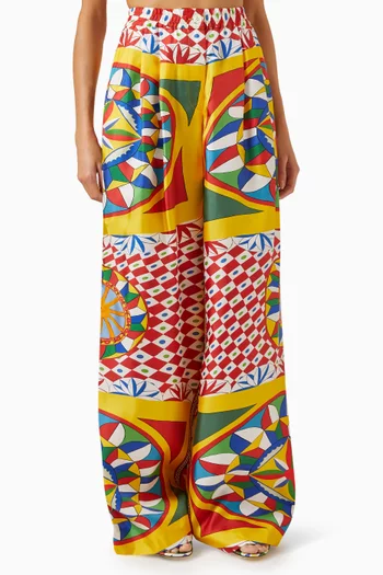 Carretto-print Pyjama Pants in Silk-twill