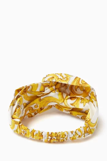 Majolica-print Headband in Satin