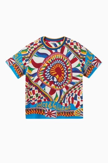 All-over Carretto-print T-shirt in Cotton-jersey