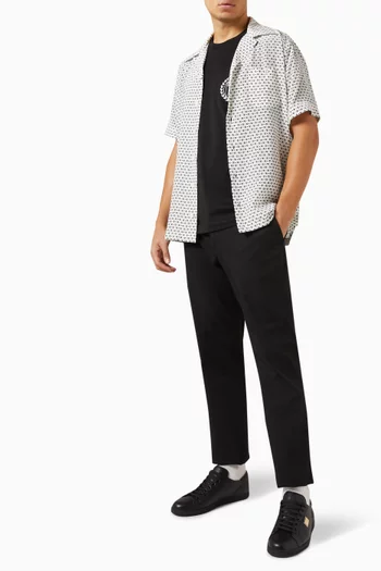 All-over Logo-print Hawaiian Shirt in Silk-crepe