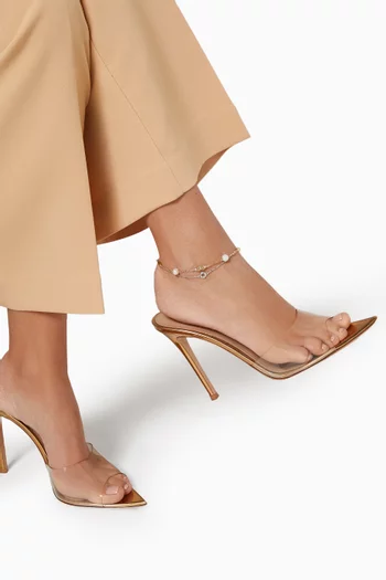 Kiku Freshwater Pearl Charm Double-chain Anklet in 18kt Gold