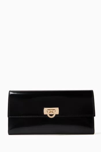 Gancini Continental Wallet in Patent Leather