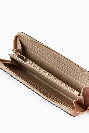 Gancini Soft Continental Wallet in Pebbled Leather