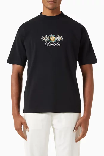 Le T-Shirt Drôle Fleuri in Cotton Interlock