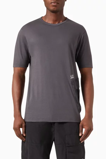 Mixed Side Pocket T-shirt in Cotton-jersey