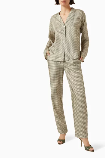 Amalia Monogram Blouse in Silk-blend