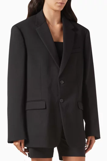 Oversized Single Breasted Blazer in Wool