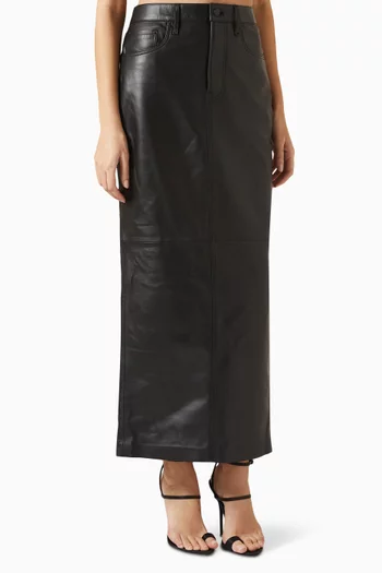 Column Skirt in Leather