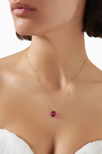 قلادة اورسو بدلاية مرصعة بماس وياقوت ذهب عيار 14