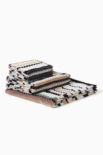Curt Zigzag Bath Towels, Set of 5 in Cotton-terry