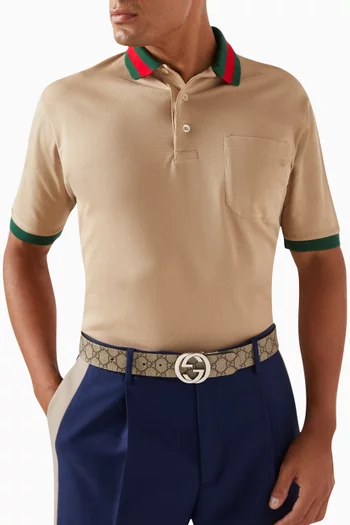 Reversible Belt in Leather & Canvas