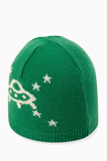 Interlocking G & UFO Baby Hat in Wool Knit