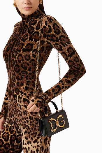 Mini Baroque-logo Top-handle Bag in Leather