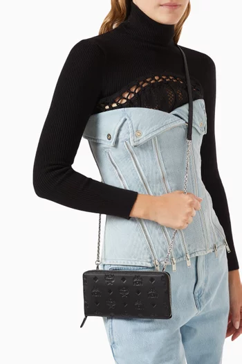 Large Aren Chain Wallet in Visetos Leather