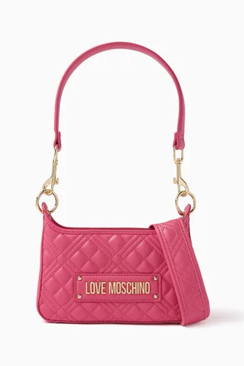 Love Moschino Embossed Faux Leather Shoulder Bag in Pink
