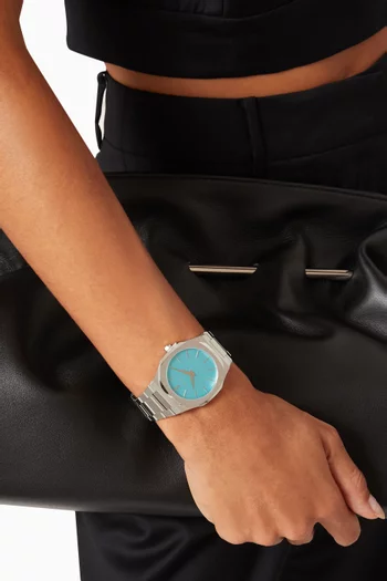 Ultra Thin Quartz Stainless Steel Watch, 38mm