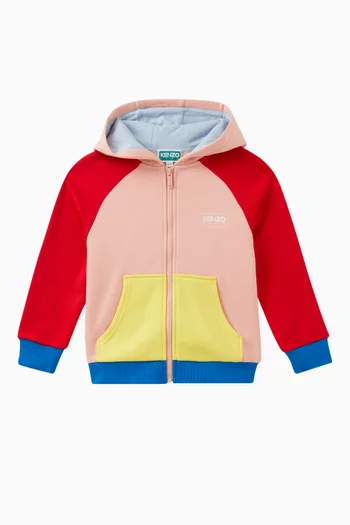 Colour-block Hoodie in Cotton Blend