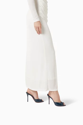 حذاء مفتوح مي دولي جلد لامع بكعب 100 مم