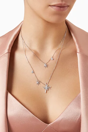 Daw Multi-charms Diamond Necklace in 18kt White Gold
