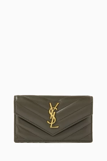 Cassandre Matelassé Small Envelope Wallet in Embossed Leather