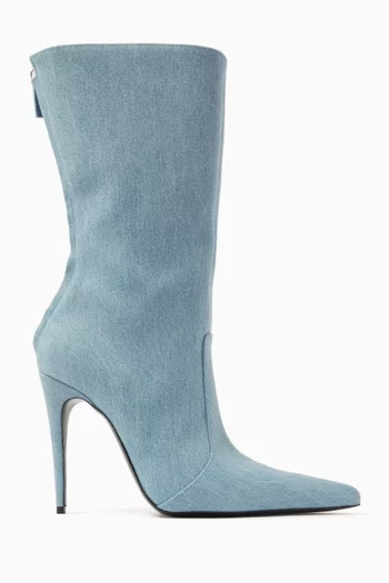 Sharp Pointed 110 Ankle Boots in Denim