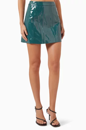Odyssey Mini Skirt in Patent Faux-leather