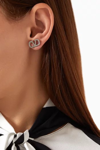 Valentino Garavani VLOGO Strass Stud Earrings
