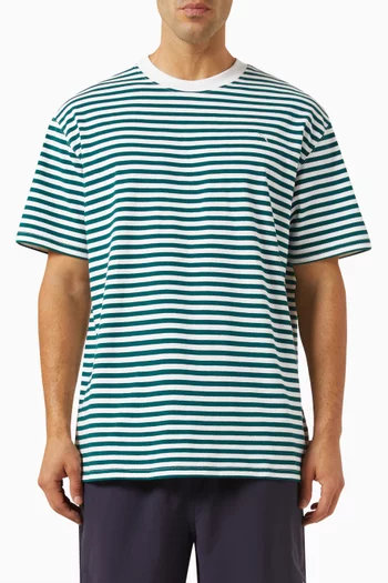 MMQ Service Line Striped T-shirt in Cotton-jersey