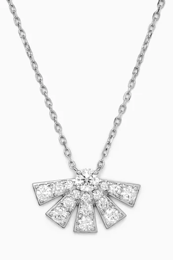 Sunrise Diamond Necklace in 18kt White Gold
