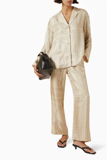 Monogram Pyjama Pants in Silk