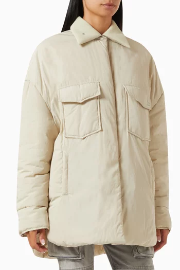 Padded Oversized Short Coat in Nylon