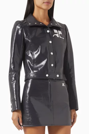 Reedition Cropped Jacket in Vinyl