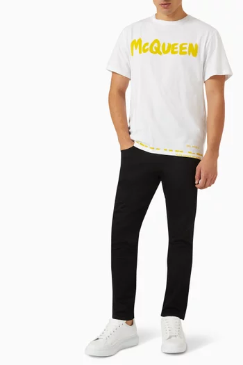 Logo Graffiti-print T-shirt in Organic Cotton-jersey