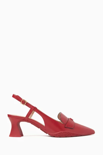 Nikola Hybrid Slingback Pumps in Smooth Leather