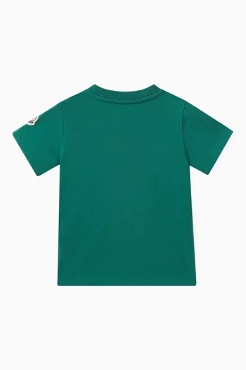 Graphic Monogram Print T-shirt in Stretch Cotton Jersey