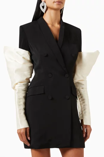 Tuxedo Dress in Taffeta & Crepe