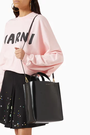 Small Museo Tote Bag in Smooth Leather