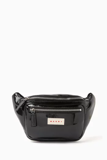 Logo Bumbag in Faux Patent Leather
