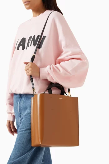 Small Museo Tote Bag in Smooth Leather