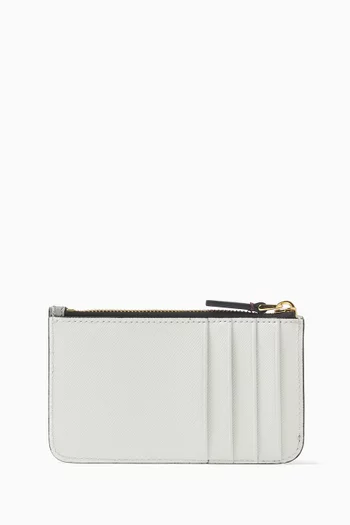 Colour-block Card Holder in Leather