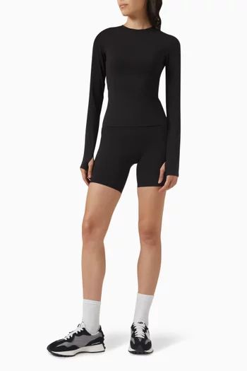 Long Sleeve Longline Top in Cotton