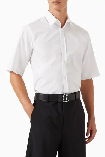 CL Logo Belt in Calfskin Leather
