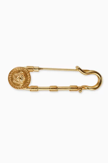 Safety Pin Brooch in Metal