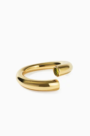 Wave Peridot Ring in 23kt Gold-plated Sterling Silver