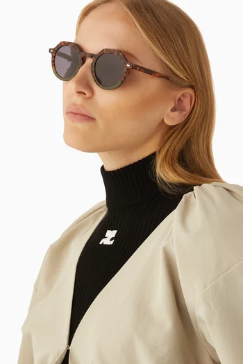 Hometown Round Sunglasses in Acetate & Steel