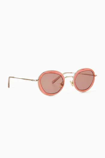 Twinkle Round Sunglasses in Stainless Steel
